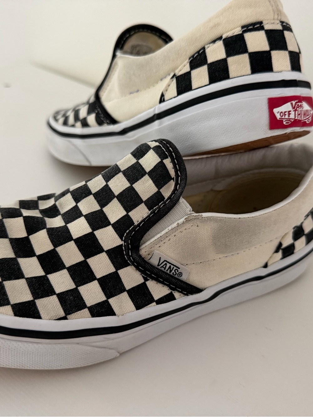 Vans Kids Checkerboard Slip-On in Black and Cream